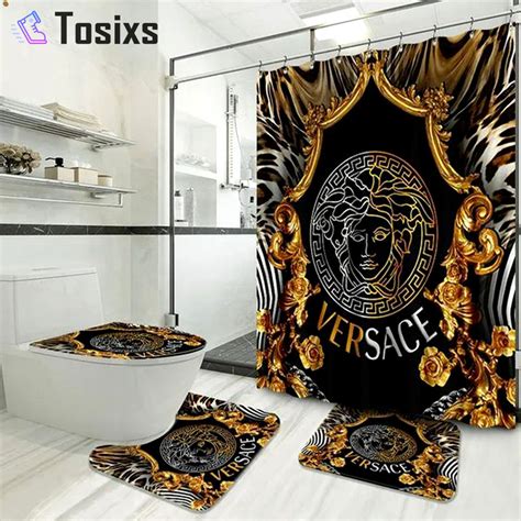 versace bathroom shower curtain|versace bathroom rug.